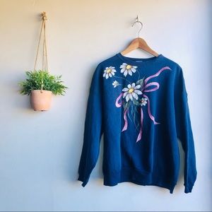 VTG HANES Her Way Daisy Crewneck Pullover
